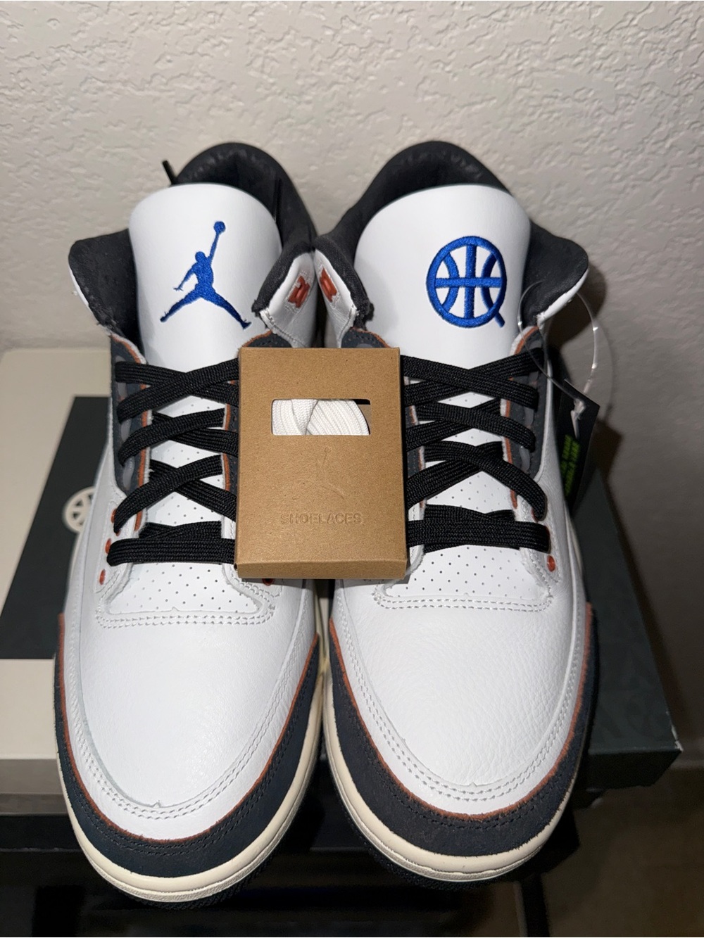 Nike Air Jordan 3 Retro Quai 54 White Black Blue Men’s Sneakers - Picture 5 of 7